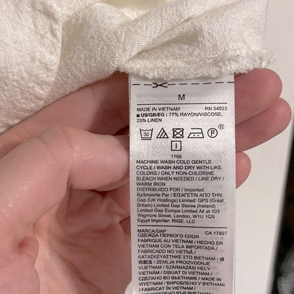 Gap Off White Linen Cotton Popover Shirt Medium - Picture 5 of 6